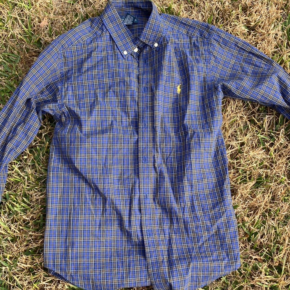 Blue Plaid Big Boys Shirt